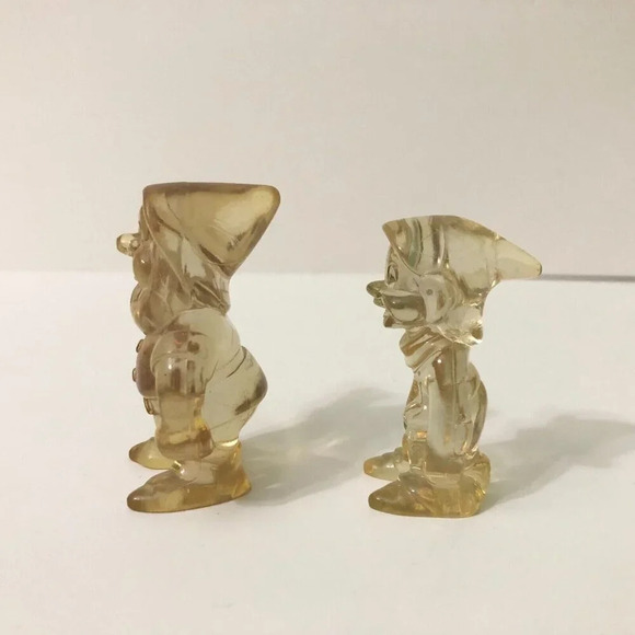 Vintage Walt Disney Dwarfs Lucite Figures Dopey Snow White Doc Lot of 2 - Picture 2 of 14